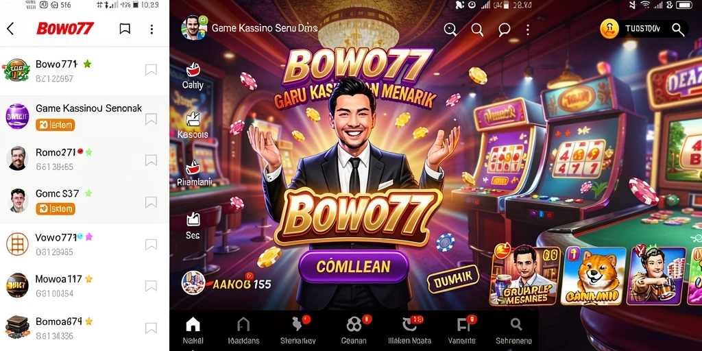 Tampilan gameplay menarik dari BOWO77 dengan suasana Kasino.
