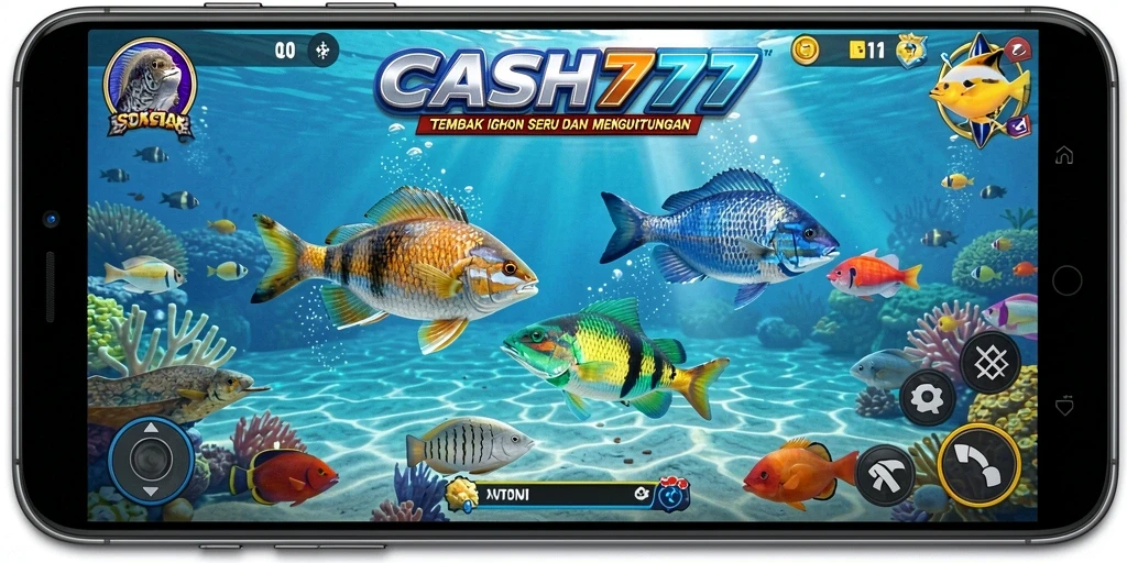 Tampilan gameplay Tembak Ikan yang penuh warna dan seru.