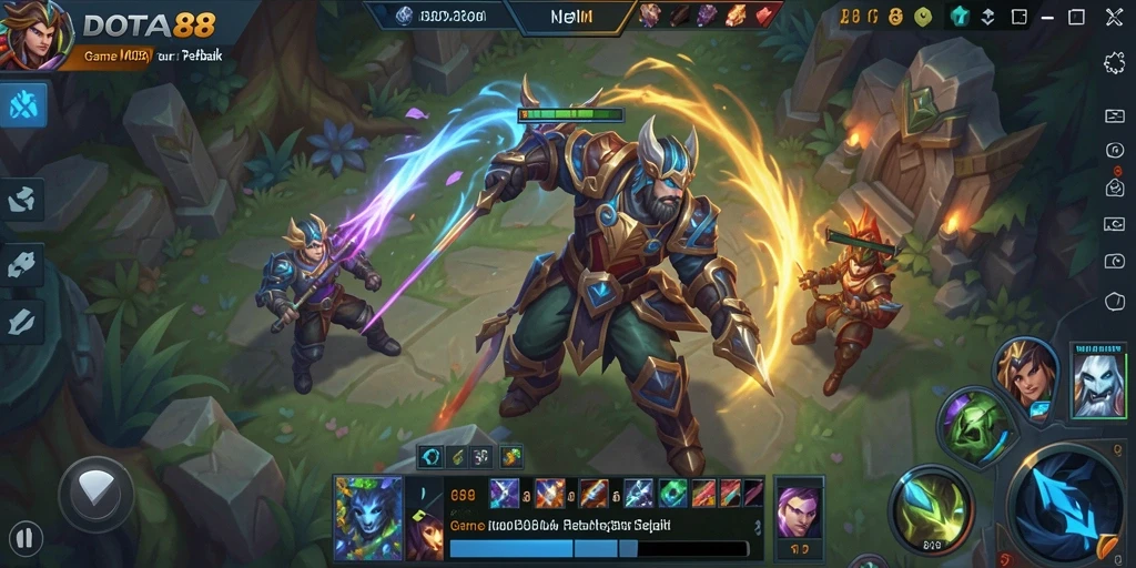 Tangkapan layar gameplay DOTA88 yang menampilkan pertarungan seru.