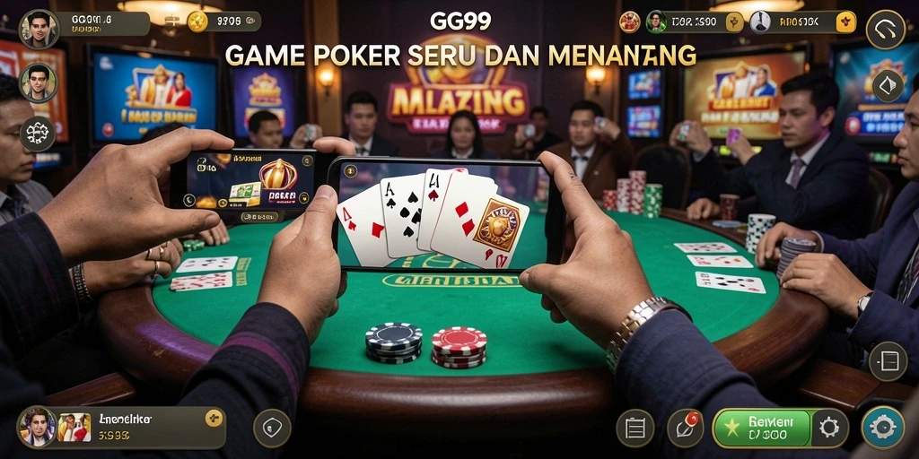 Screenshot gameplay GG99 yang menampilkan suasana permainan Poker yang mendebarkan.