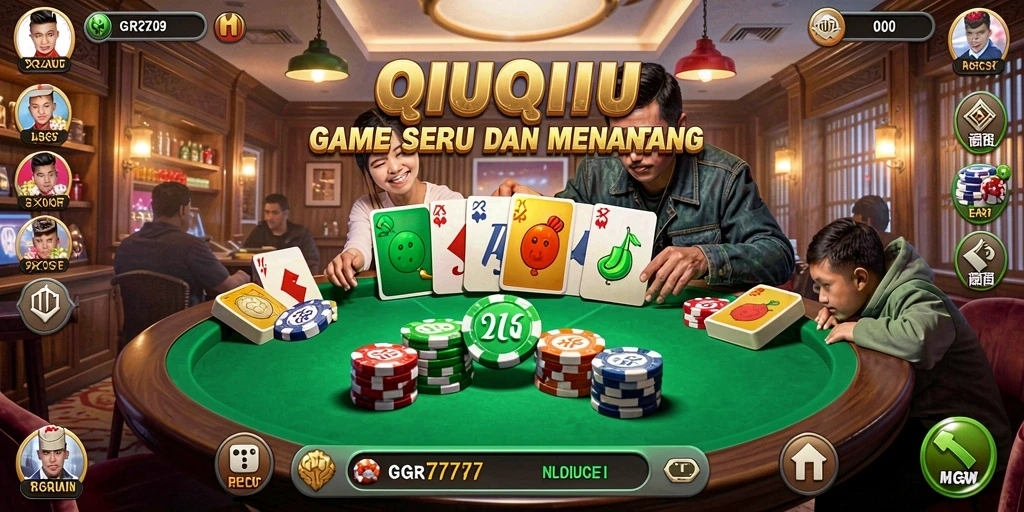 Tampilan gameplay seru GGR7777 dengan strategi QiuQiu.