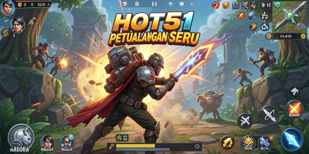Screenshot HOT51 menampilkan aksi seru dalam pertempuran yang mendebarkan.