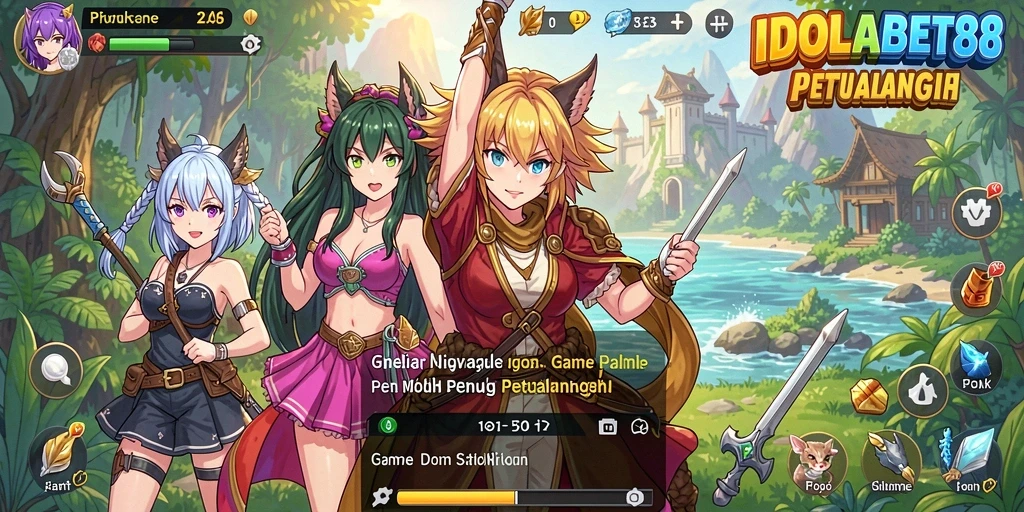 Tampilan gameplay menarik di IDOLABET88 yang menampilkan karakter anime.