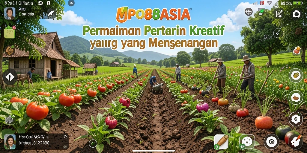 Tampilan gameplay MPO88ASIA yang menarik dengan latar pertanian yang berwarna-warni.