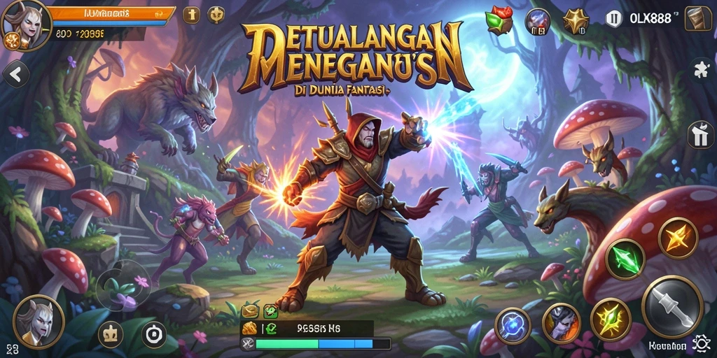 Screenshot OLX888 menampilkan karakter utama dalam aksi petualangan yang mendebarkan.