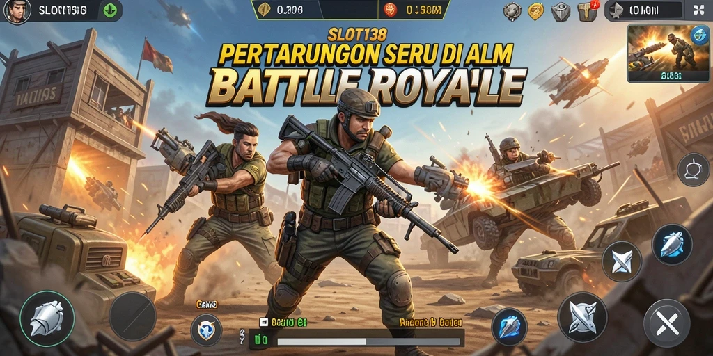 Tampilan gameplay SLOT138 yang seru dalam pertempuran Battle Royale.
